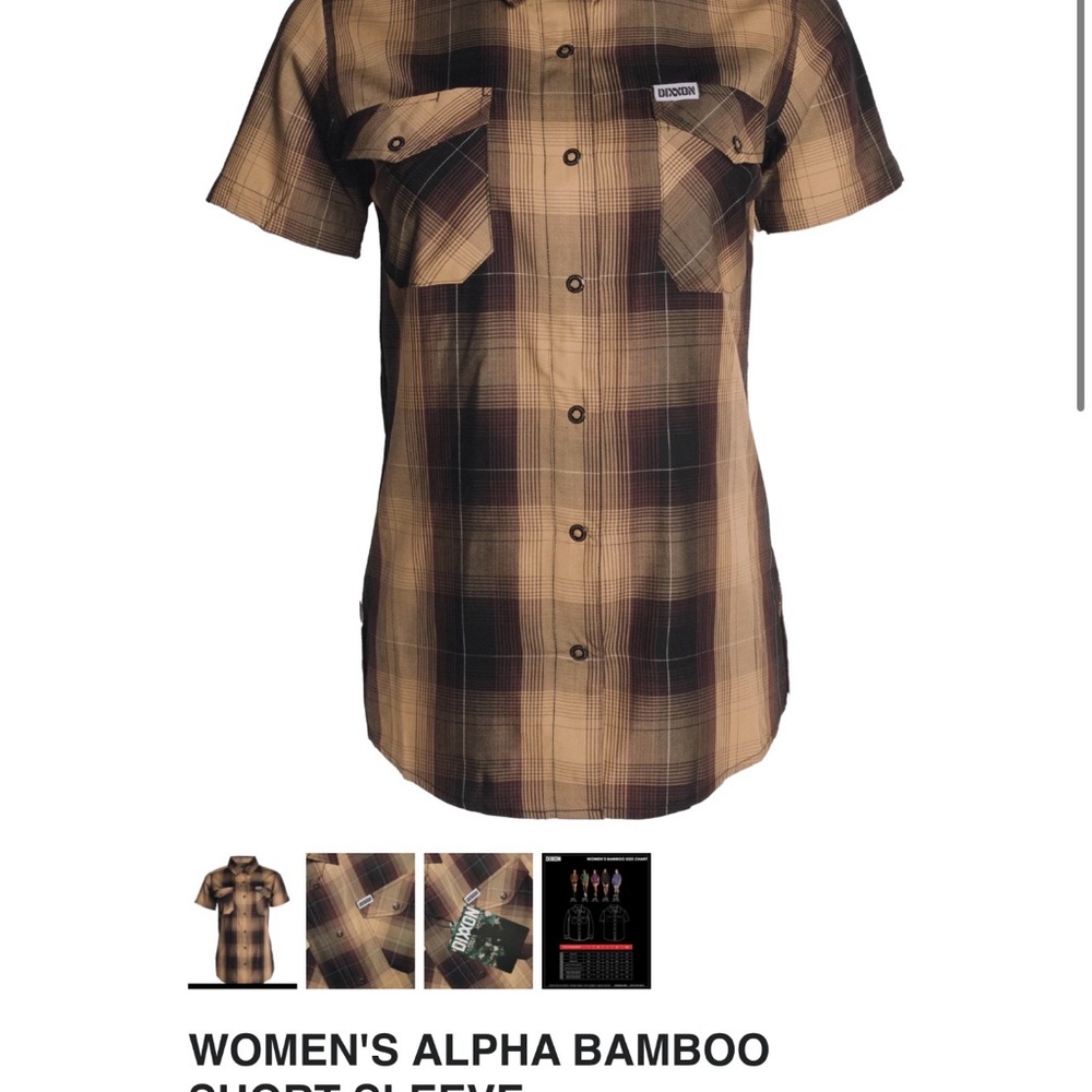 DIXXON women’s  Brown and Yellow Plaid Shirt